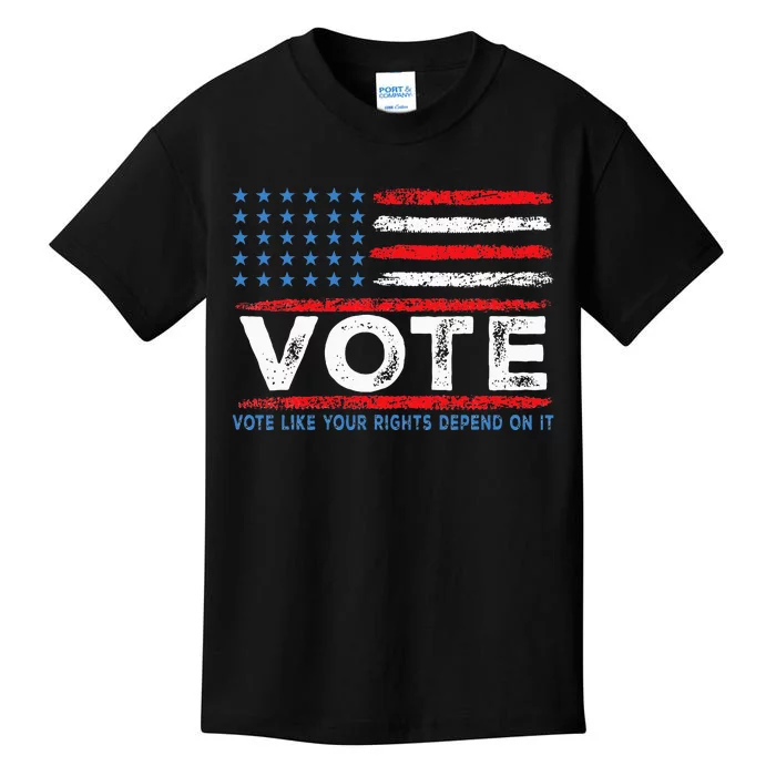 Vote Like Your Rights Depend On It 2024 Election Kids T-Shirt