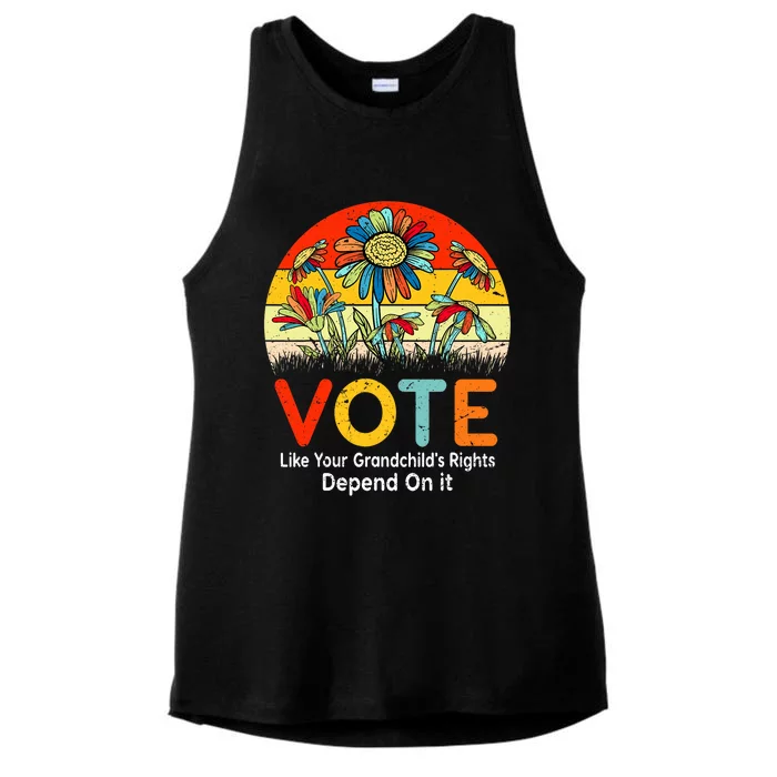 Vote Like Your Grandchilds Rights Depend On It Ladies Tri-Blend Wicking Tank