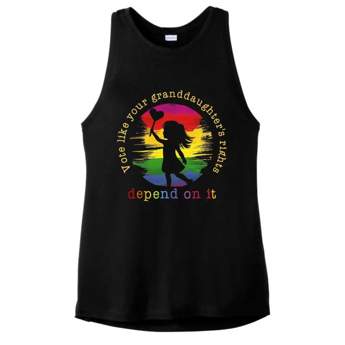 Vote Like Your GranddaughterS Rights Depend On It Ladies Tri-Blend Wicking Tank