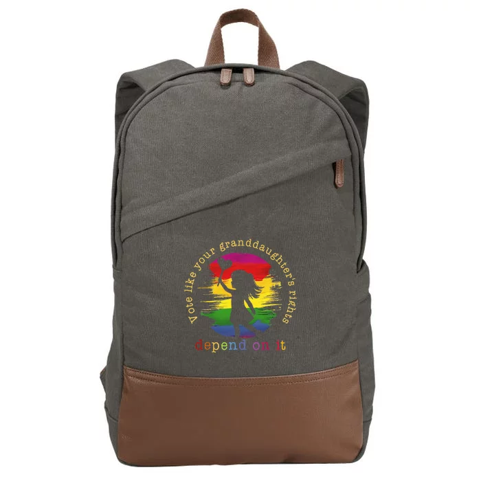 Vote Like Your GranddaughterS Rights Depend On It Cotton Canvas Backpack