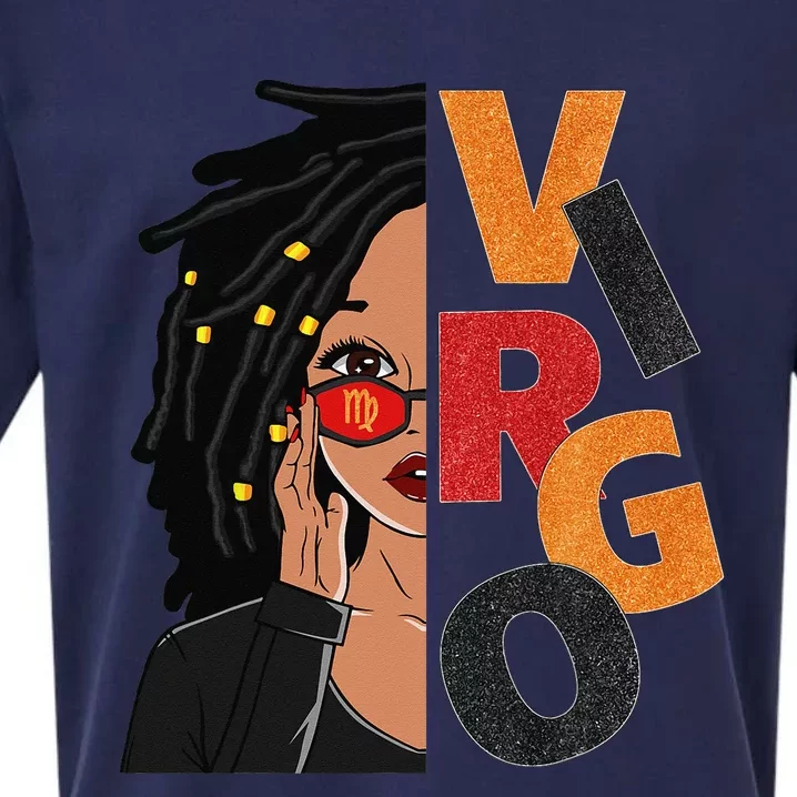 Virgo Loc'd Zodiac Signs Birthday Black Woman Sueded Cloud Jersey T-Shirt