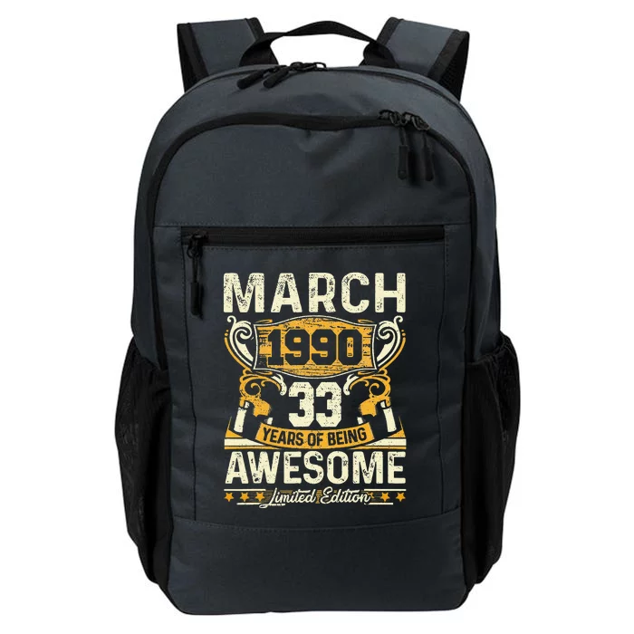 Vintage March 1990 33 Years Old Gifts 33th Birthday Daily Commute Backpack