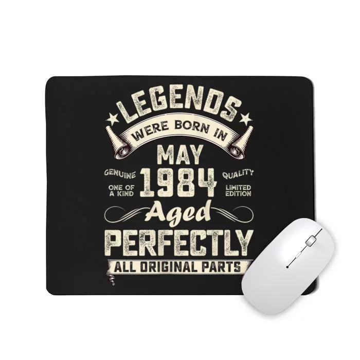 Vintage May 1984 40th Birthday 40 Years Old Mousepad