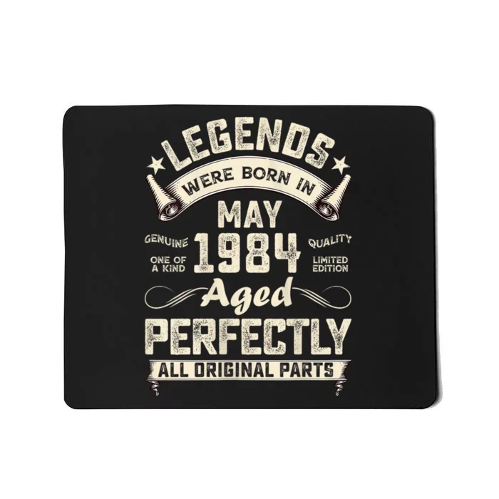 Vintage May 1984 40th Birthday 40 Years Old Mousepad