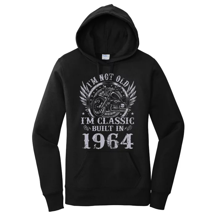 Vintage Motorcycle 1964 Birthday 60th Biker 60 Years Old Women's Pullover Hoodie