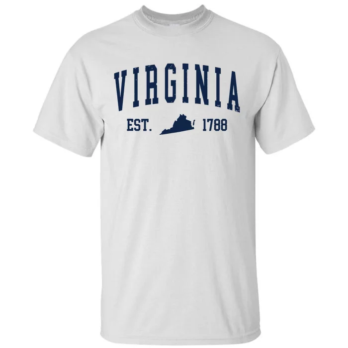 Virginia Map 1788 Vintage Souvenirs Virginia Tall T-Shirt