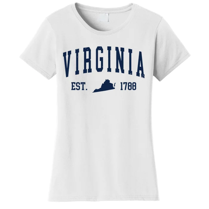 Virginia Map 1788 Vintage Souvenirs Virginia Women's T-Shirt