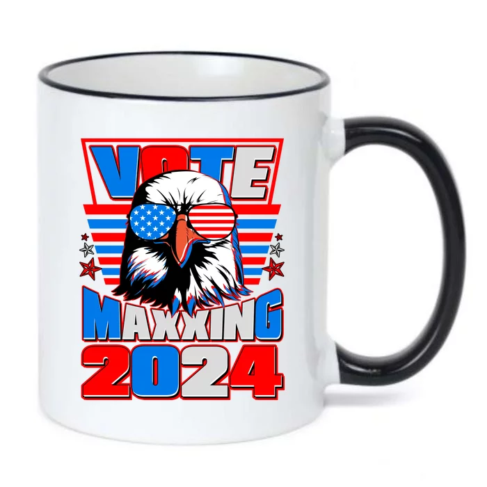 Vote Maxxing 2024 Election Patriotic Eagle Black Color Changing Mug