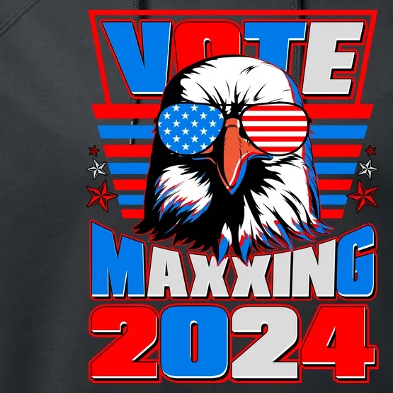 Vote Maxxing 2024 Election Patriotic Eagle Performance Fleece Hoodie