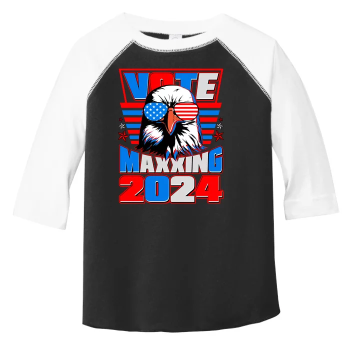 Vote Maxxing 2024 Election Patriotic Eagle Toddler Fine Jersey T-Shirt