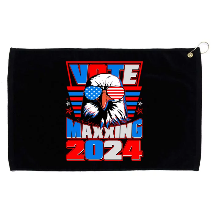 Vote Maxxing 2024 Election Patriotic Eagle Grommeted Golf Towel