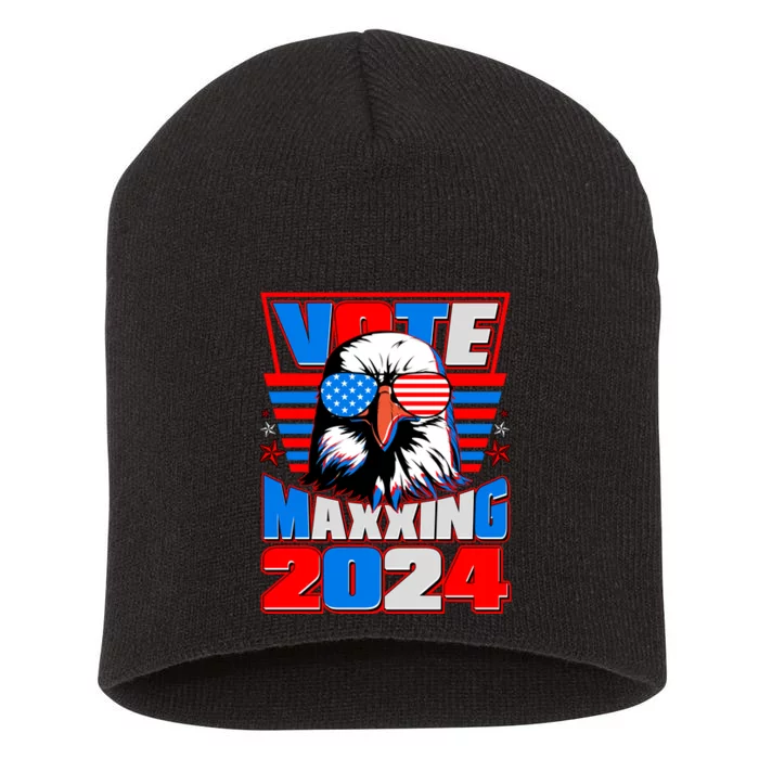 Vote Maxxing 2024 Election Patriotic Eagle Short Acrylic Beanie