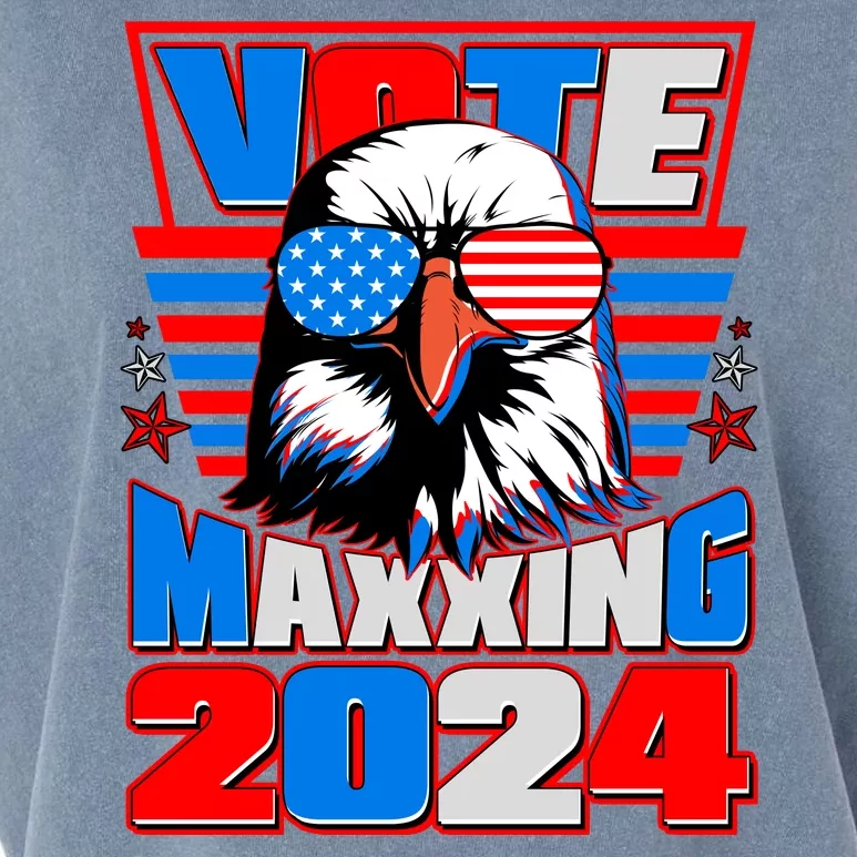 Vote Maxxing 2024 Election Patriotic Eagle Garment-Dyed Women's Muscle Tee