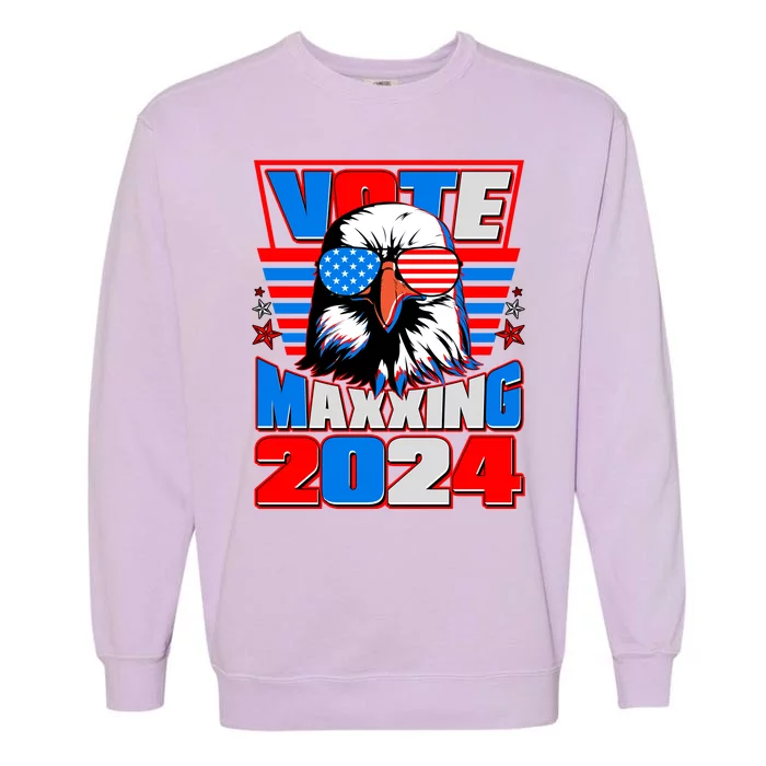 Vote Maxxing 2024 Election Patriotic Eagle Garment-Dyed Sweatshirt