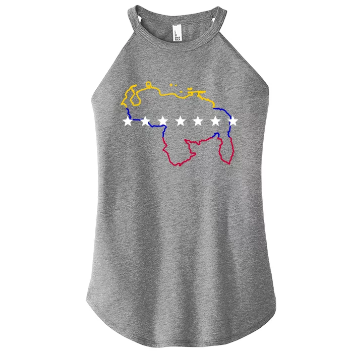 Venezuela Map 7 Stars Flag Gift Women’s Perfect Tri Rocker Tank