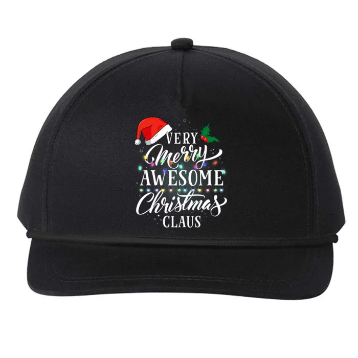 Very Merry Awesome Christmas Claus Pajamas Snapback Five-Panel Rope Hat