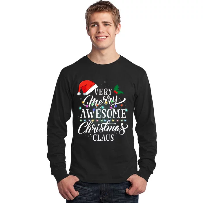 Very Merry Awesome Christmas Claus Pajamas Tall Long Sleeve T-Shirt