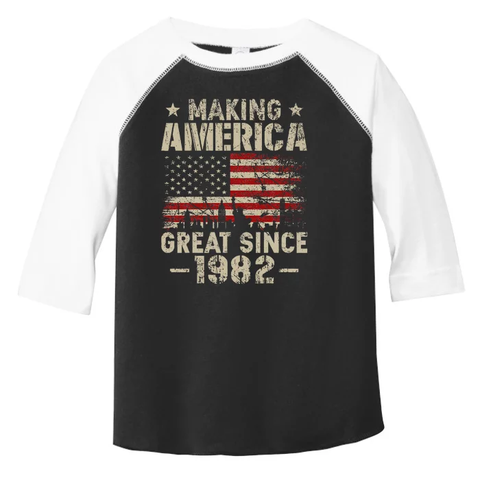 Vintage Making America Great Since 1982 Retro 42nd Birthday Toddler Fine Jersey T-Shirt