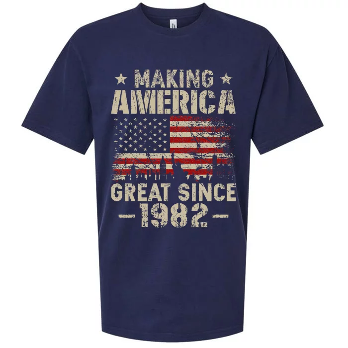 Vintage Making America Great Since 1982 Retro 42nd Birthday Sueded Cloud Jersey T-Shirt