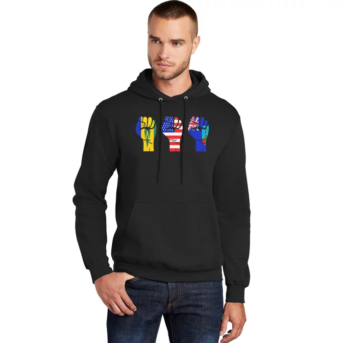 Vincy Montserrat American Flag Fist Design Hoodie