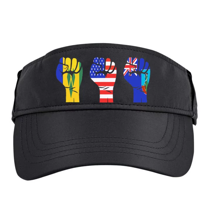 Vincy Montserrat American Flag Fist Design Adult Drive Performance Visor