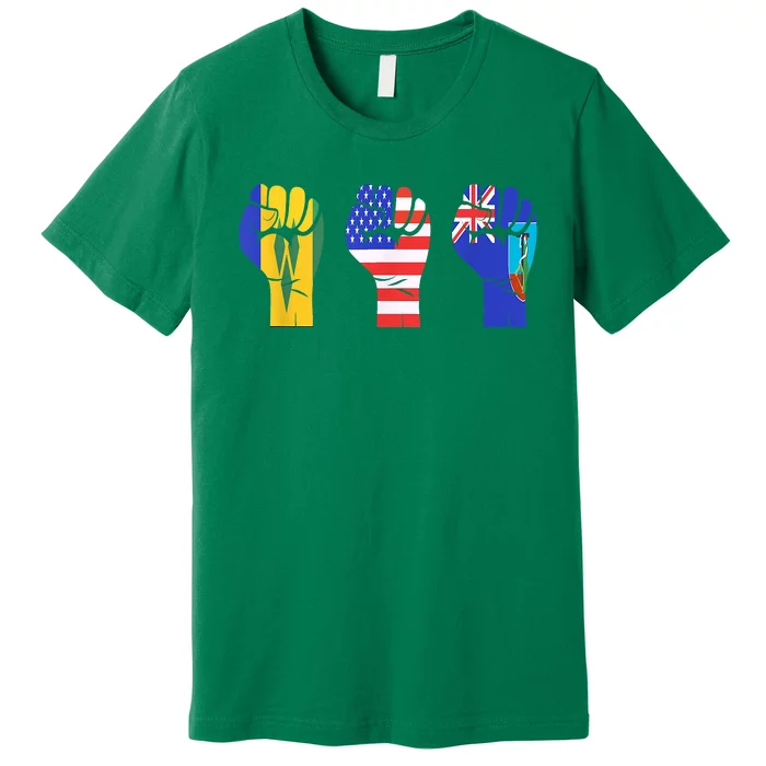 Vincy Montserrat American Flag Fist Design Premium T-Shirt