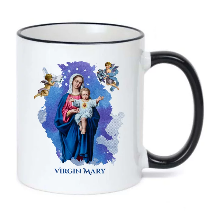 Virgin Mary Angel Religious Gift Art Black Color Changing Mug