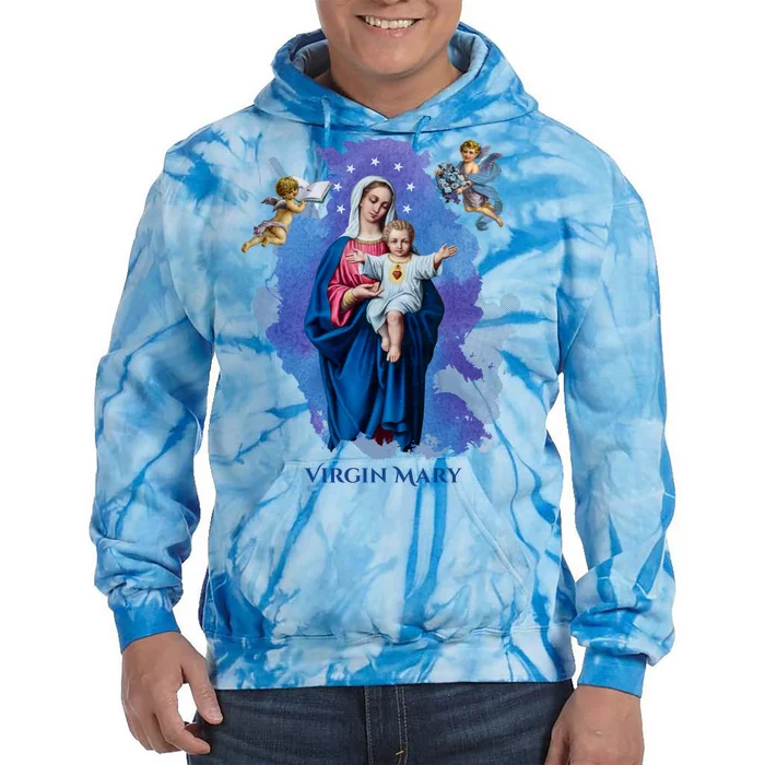 Virgin Mary Angel Religious Gift Art Tie Dye Hoodie