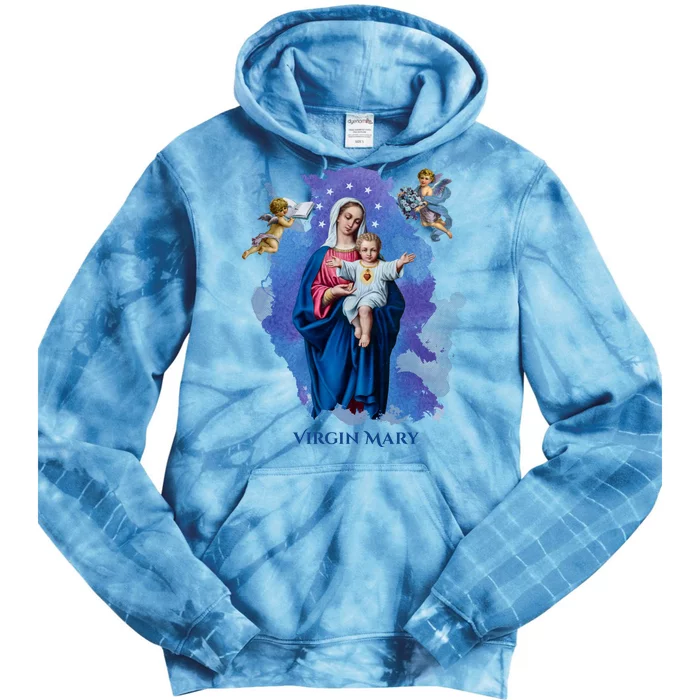 Virgin Mary Angel Religious Gift Art Tie Dye Hoodie