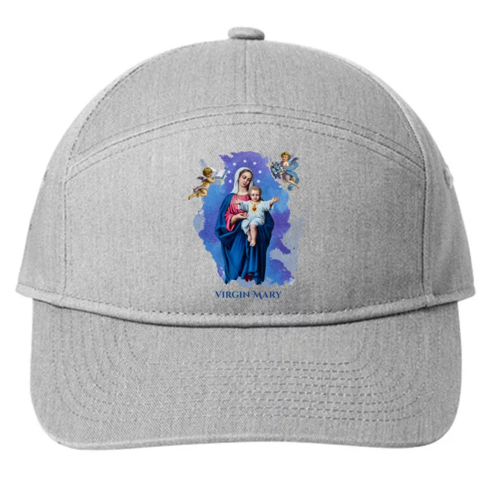 Virgin Mary Angel Religious Gift Art 7-Panel Snapback Hat