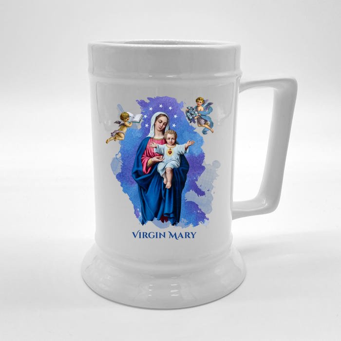 Virgin Mary Angel Religious Gift Art Front & Back Beer Stein