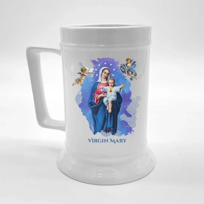 Virgin Mary Angel Religious Gift Art Front & Back Beer Stein