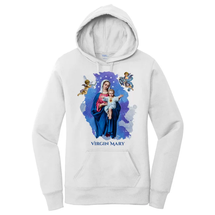 Virgin Mary Angel Religious Gift Art Women's Pullover Hoodie