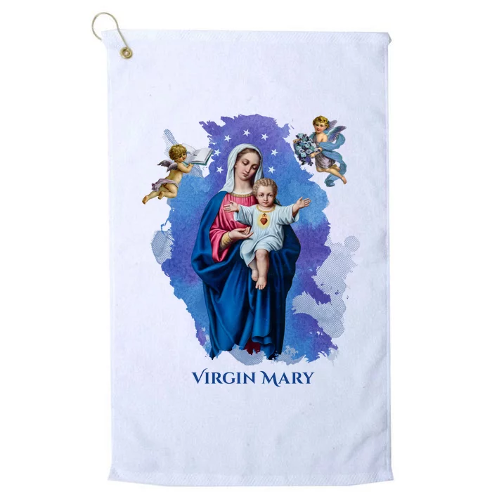 Virgin Mary Angel Religious Gift Art Platinum Collection Golf Towel