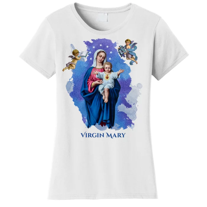 Virgin Mary Angel Religious Gift Art Women's T-Shirt