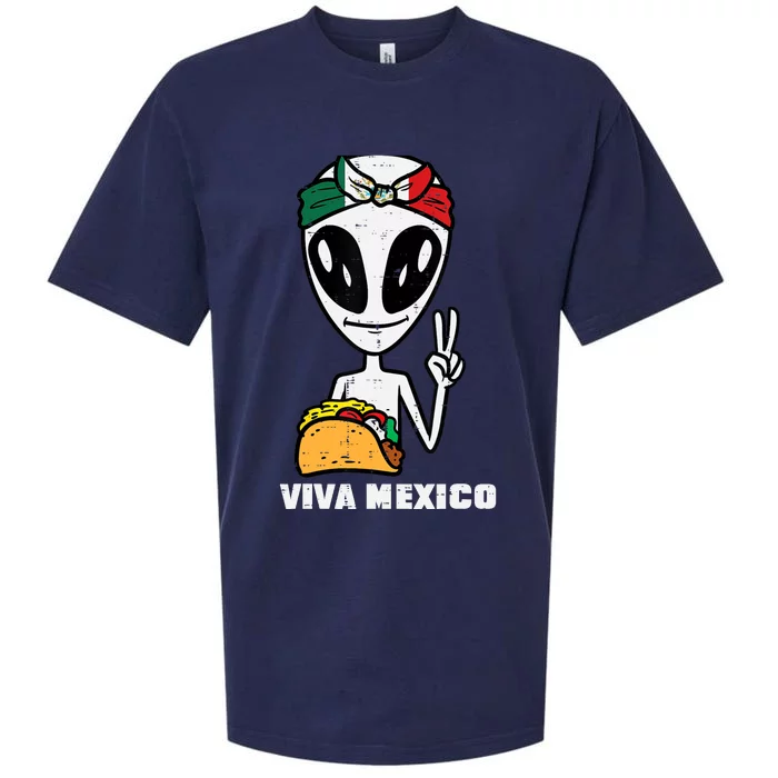 Viva Mexico Alien Cinco De Mayo Mexican Independence Day Sueded Cloud Jersey T-Shirt