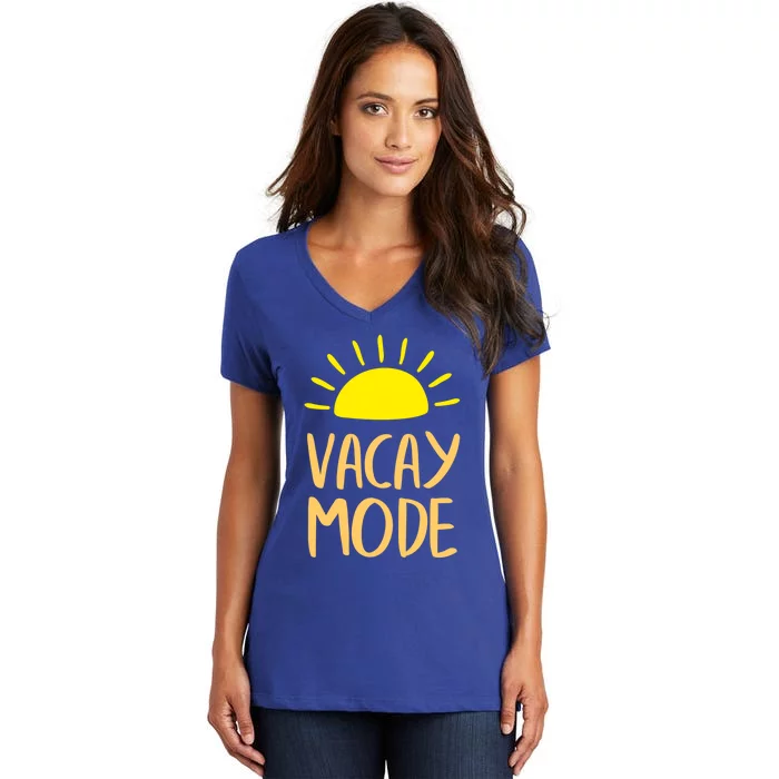 Vacay Mode Awesome Summer Vacation Vibes Cute Gift Women's V-Neck T-Shirt