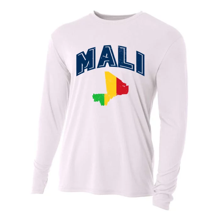 Vintage Mali Athletic Map And Flag Cooling Performance Long Sleeve Crew