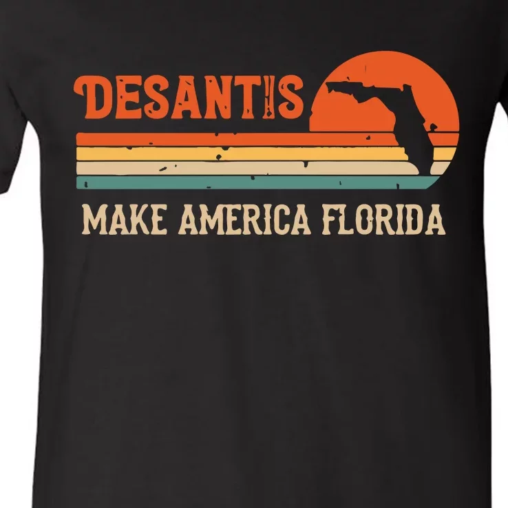 Vintage Make America Florida DeSantis 2024 Election V-Neck T-Shirt