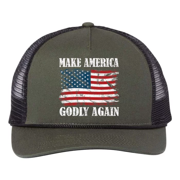 Vintage Make America Godly Again Retro Rope Trucker Hat Cap