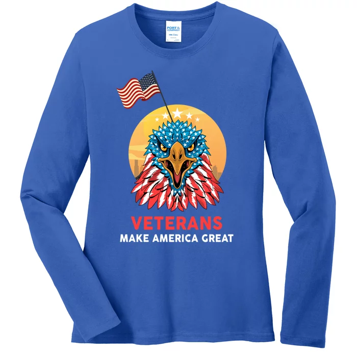 Veterans Make America Great Veterans Day Funny Gift For Melitary Gift Ladies Long Sleeve Shirt