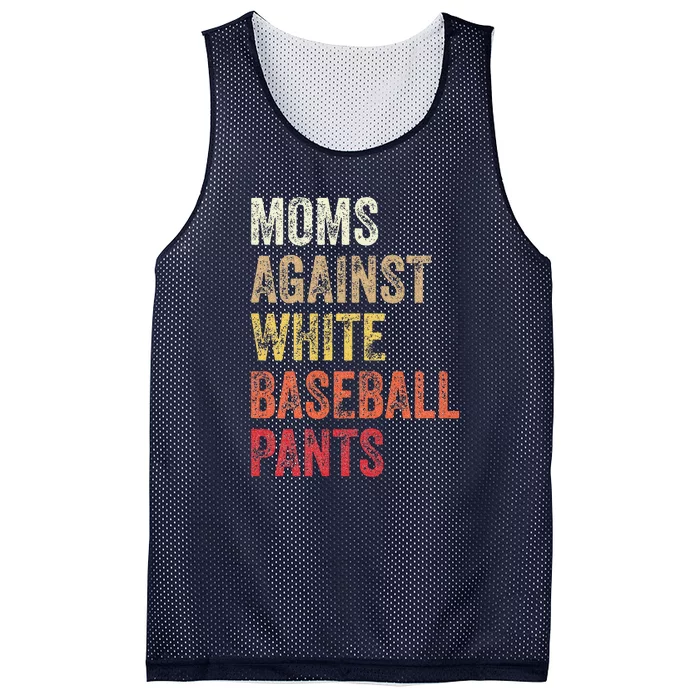 Vintage Moms Against White Baseball Pants Mesh Reversible Basketball Jersey Tank