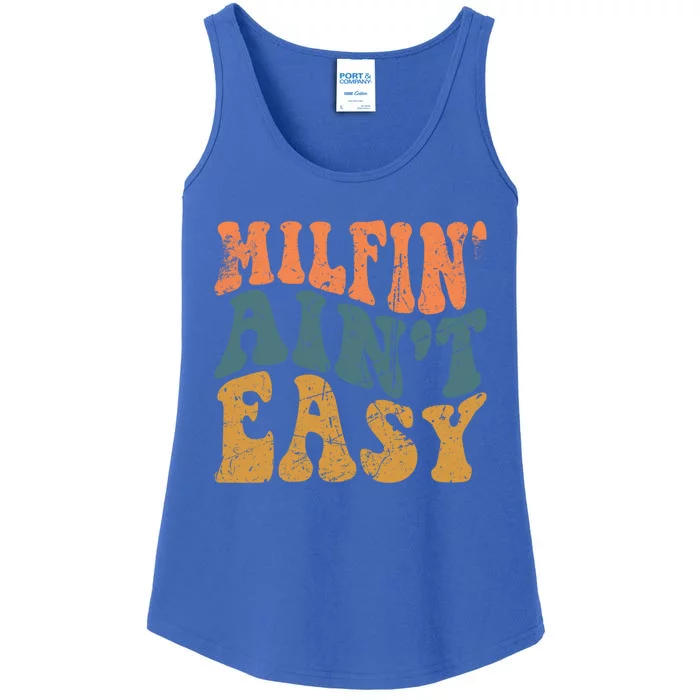 Vintage Milfin AinT Easy Funny Mom Cute Gift Ladies Essential Tank