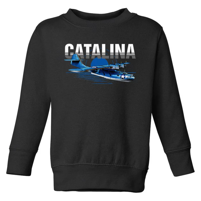 Vintage Military Aviation Flying Boat Toddler Sweatshirt