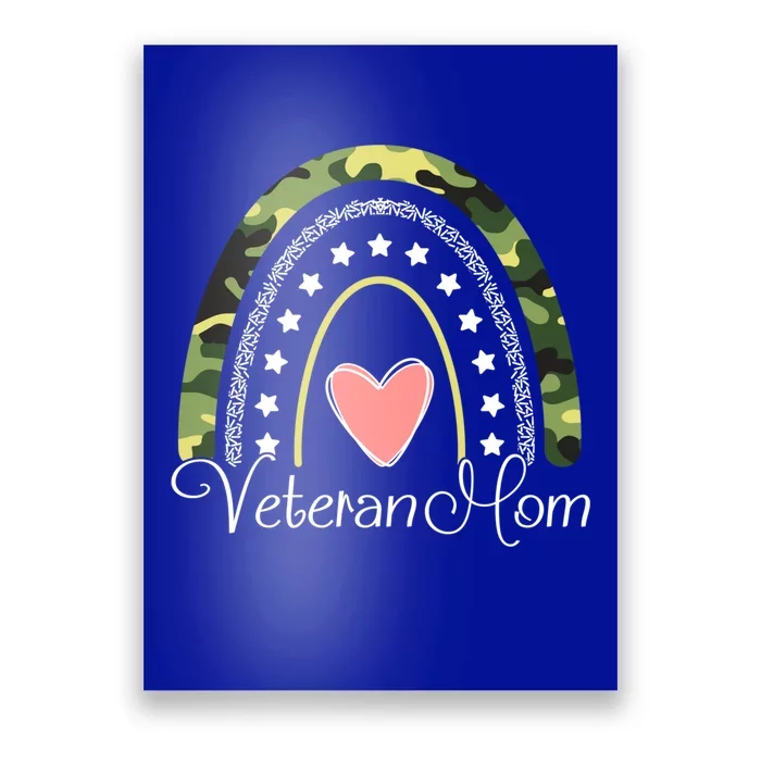 Veteran Mom Boho Rainbow Funny Veteran Mom Funny Gift Poster