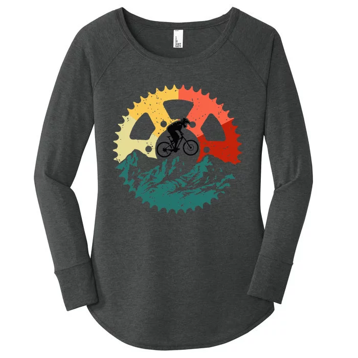 Vintage Mountain Biking Art For Mountain Biker Women's Perfect Tri Tunic Long Sleeve Shirt