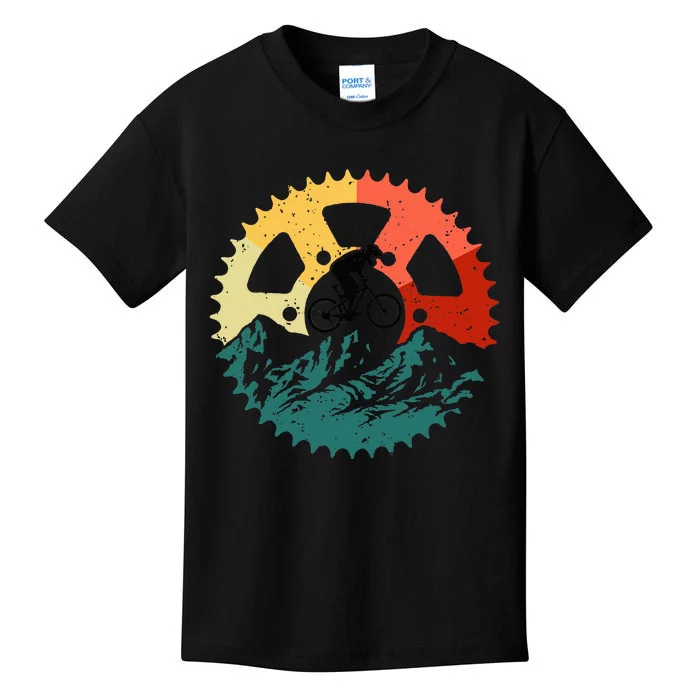 Vintage Mountain Biking Art For Mountain Biker Kids T-Shirt