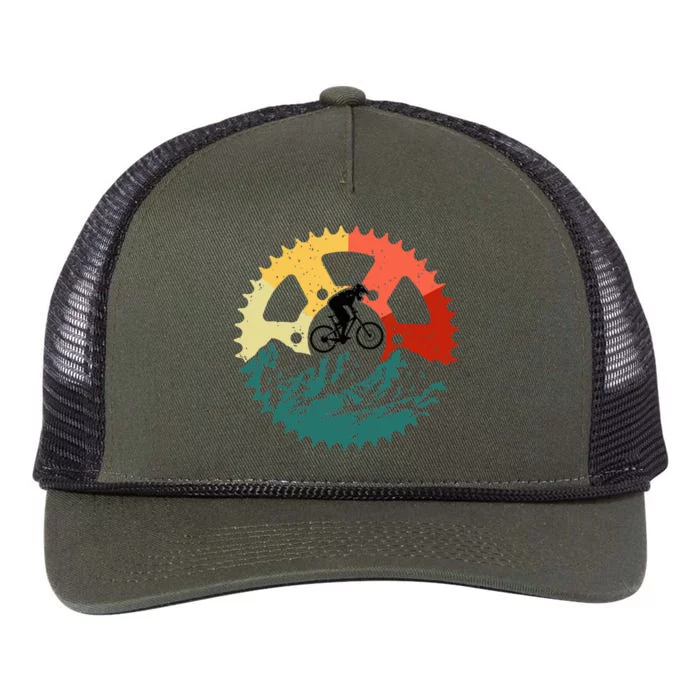 Vintage Mountain Biking Art For Mountain Biker Retro Rope Trucker Hat Cap