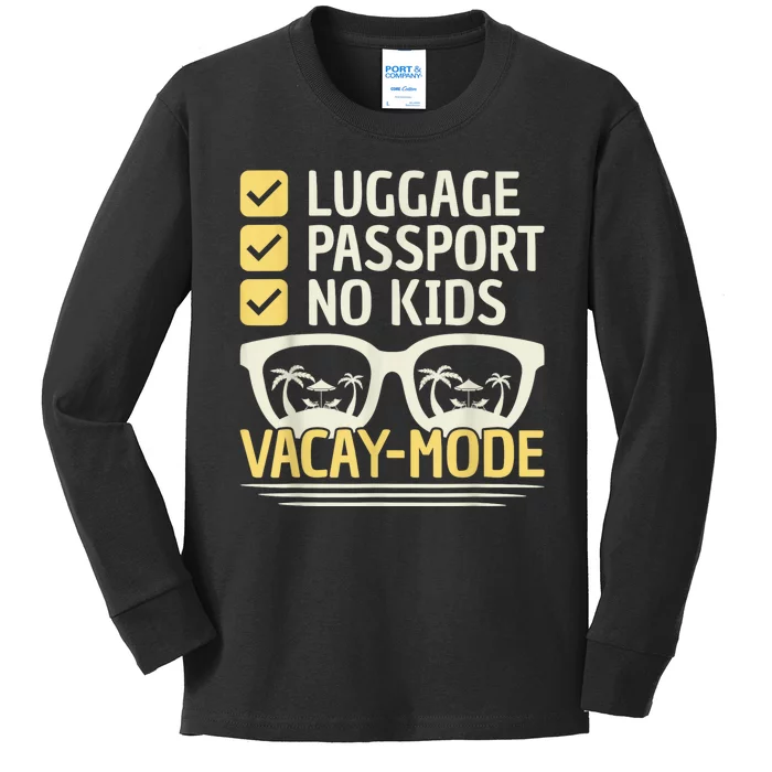 Vacay Mode Beach Vacation Summer Spring Cruise Funny Holiday Kids Long Sleeve Shirt