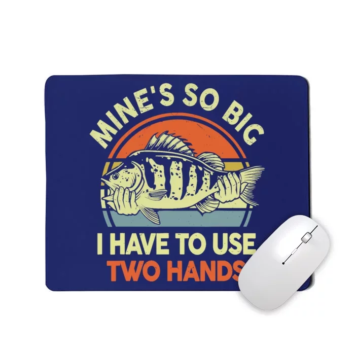 Vintage Mines Big Use Two Hands Bass Fish Dad Funny Fishing Gift Mousepad